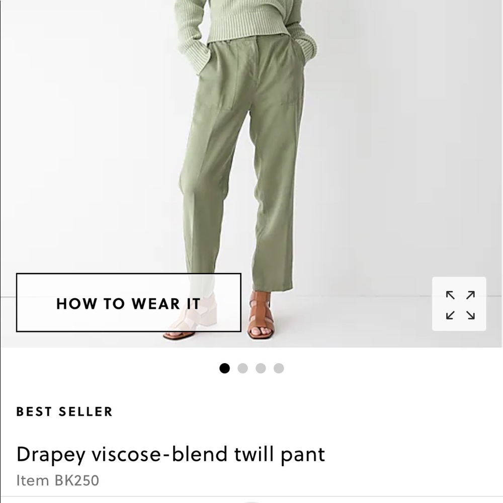 NWT Jcrew Drapey Viscose-Blend Twill Pant